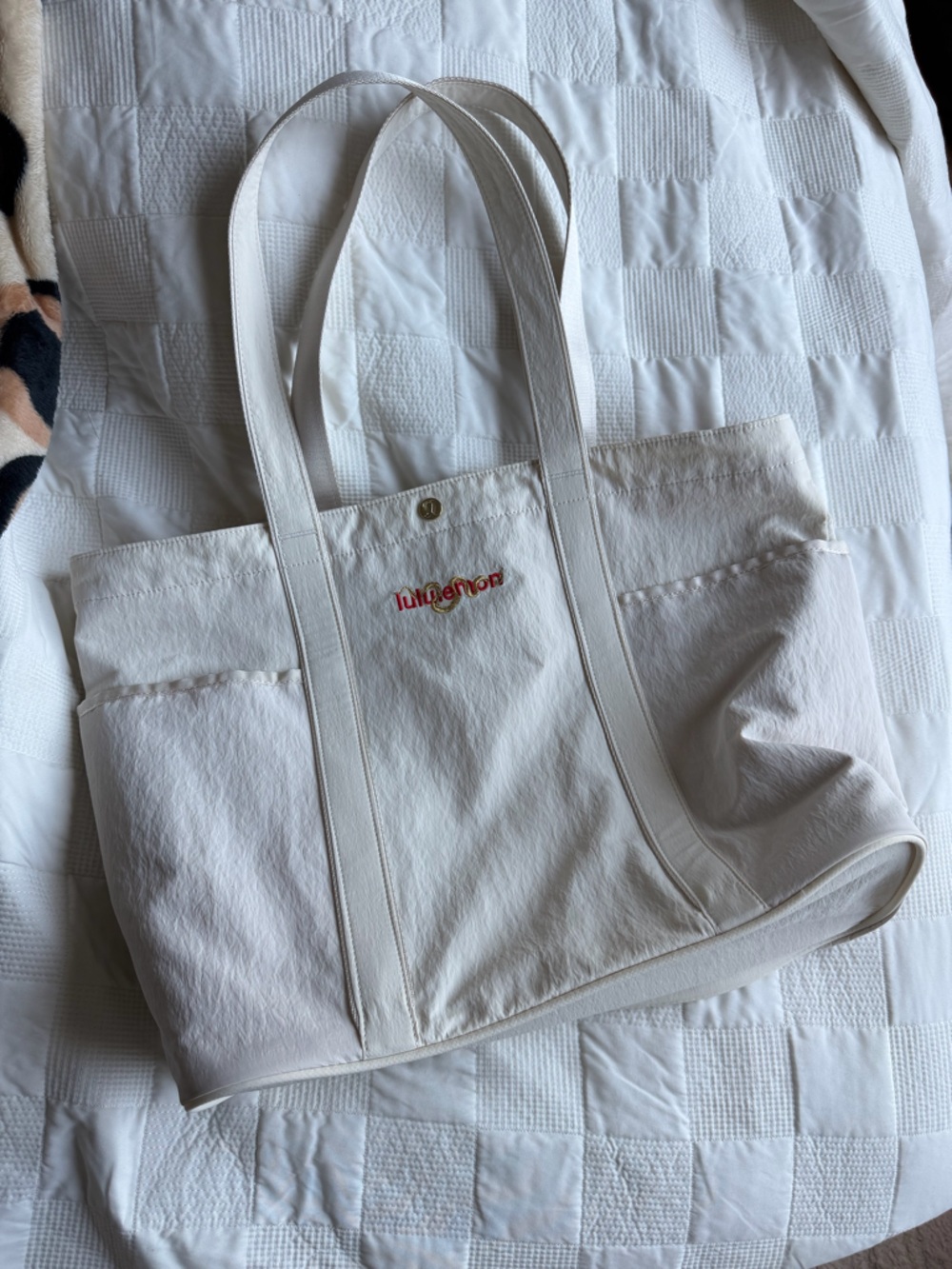 lululemon ivory chinese new year canvas tote bag